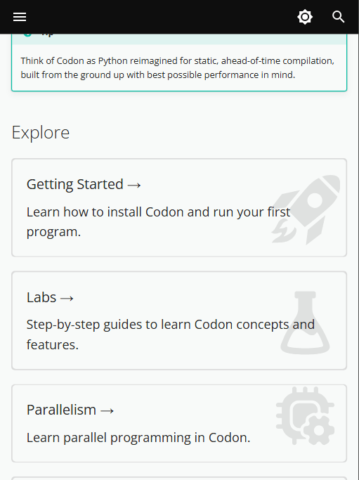 Codon 官方文档:入口与学习路径