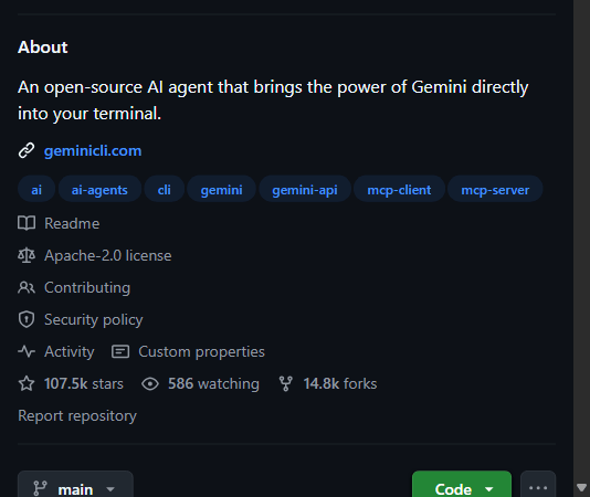 GitHub 仓库 About 区（调研时点 2026-10-22 截图）