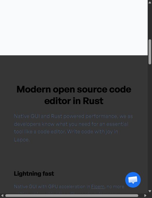 Lapce 官网特性："Modern open source code editor in Rust"