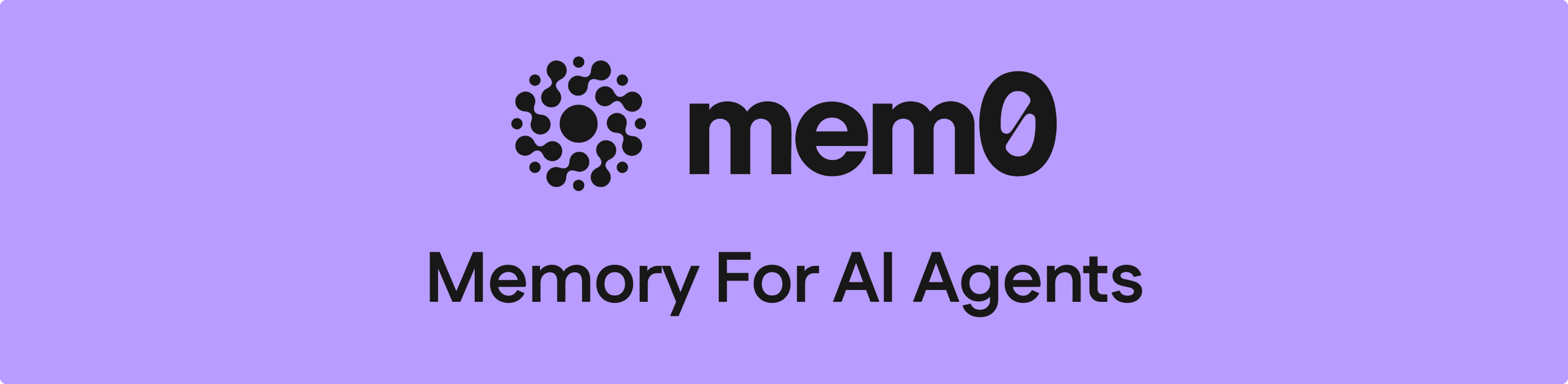 Mem0 官方品牌横幅:Memory For AI Agents
