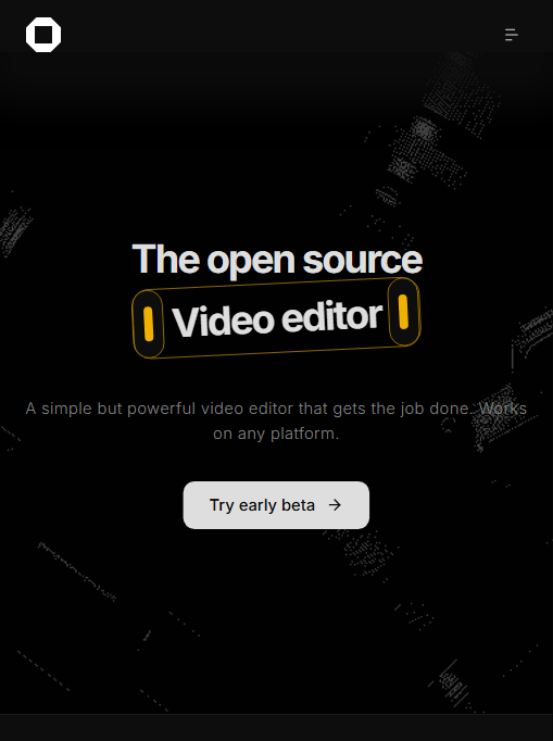 OpenCut 官网：定位为开源、跨平台、简单但强大的视频编辑器