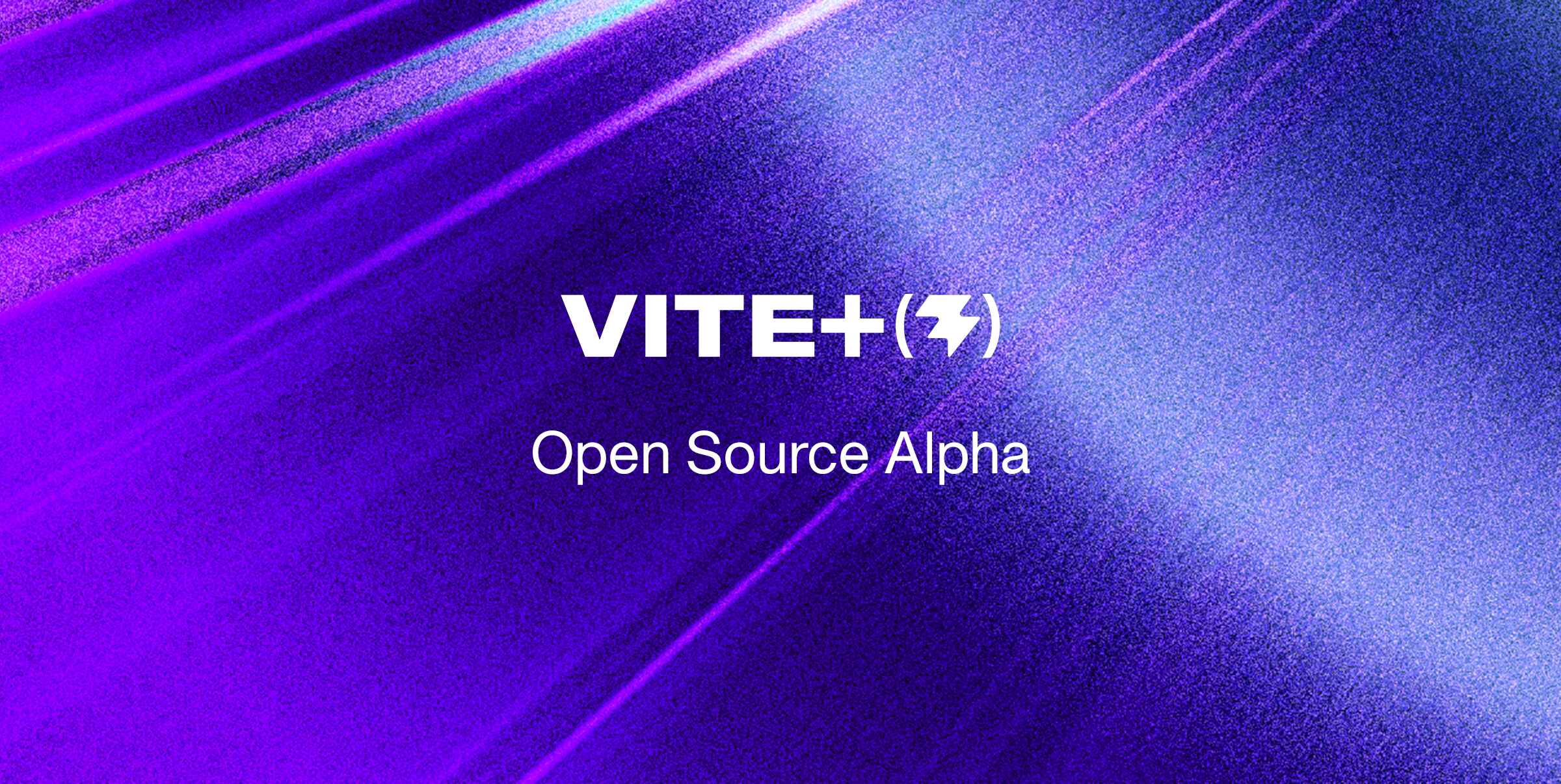 Vite+ Open Source Alpha 官方封面:紫蓝色调的 VoidZero 品牌视觉